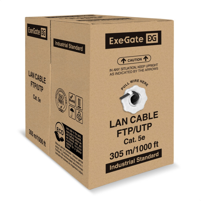 Кабель EXEGATE FUTP4-C5e-CCA-S24-OUT-PE-BK-305 FTP EX300622RUS