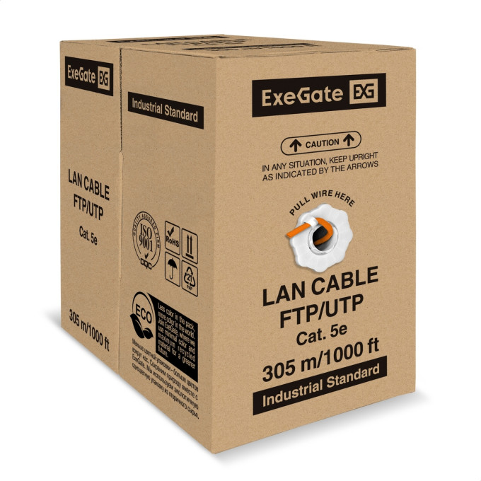 Кабель EXEGATE UTP4-C5e-CU-S24-IN-LSZH-OR-305-FLUKE UTP EX301078RUS