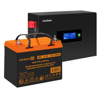 Комплект ИБП EXEGATE IDEALSINE SR-1000.LCD.2SH + батарея 33Aч, 1 шт EX297406RUS